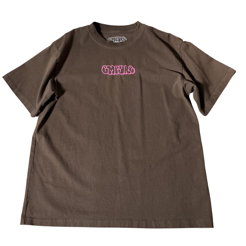Empyre Y2K Streetwear Bubble Logo T-Shirt Womens Medium Brown Pink Skater Tee